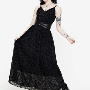 Disturbia Black Floral Midi Dress